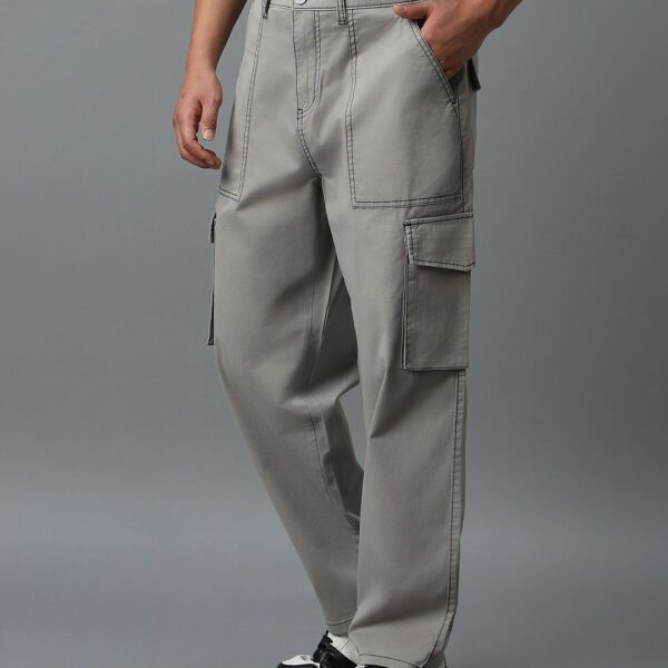 Men’s Grey Oversized Cargo Pants