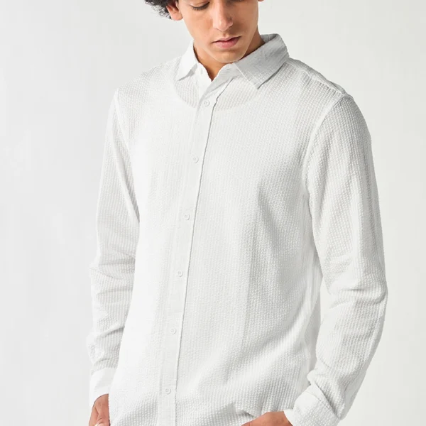 Men’s White Textured Shirt
